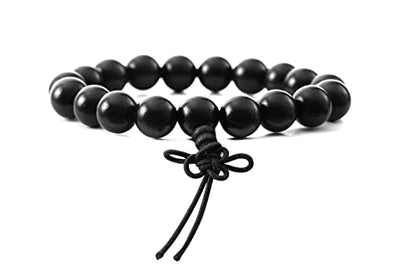 Eigso 6-8mm Wood Beads Bracelet Prayer Beads for Meditation Buddha Tibetan Bracelet for Men and Women - color: B3:10MM Ebony