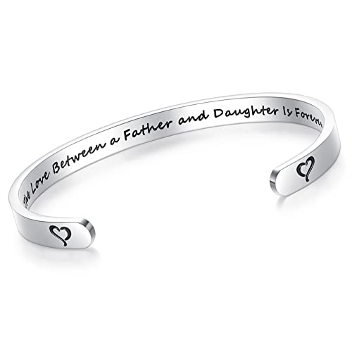 SAM & LORI Personal Bracelets for Teens/Women-Inspirational Jewelry Gifts (Various Designs) for Daughter/Sister/Mom/Friends-Adjustable Bracelet in a Pretty Gift Box - style: 2-Daughter Dad-The love between ...forever