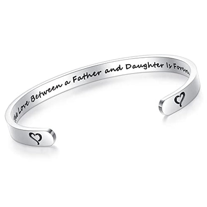SAM & LORI Personal Bracelets for Teens/Women-Inspirational Jewelry Gifts (Various Designs) for Daughter/Sister/Mom/Friends-Adjustable Bracelet in a Pretty Gift Box - style: 2-Daughter Dad-The love between ...forever