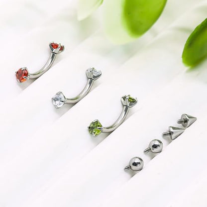 16G Eyebrow Piercing Jewelry Surgical Steel Internal Thread Curved Barbell Tiny Eyebrow Ring Vertical Labret Lip Jewelry Ear Rook Small Christmas Belly Button Ring for Women Men - color: mix