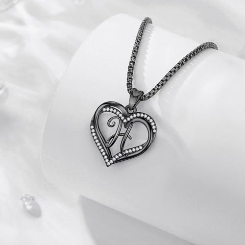 INFUSEU Unique Initial Necklaces for Women Girls Small Heart Letter Jewelry, Meaningful Personalized Gifts - style: H