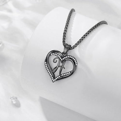 INFUSEU Unique Initial Necklaces for Women Girls Small Heart Letter Jewelry, Meaningful Personalized Gifts - style: H