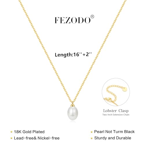 Pearl Necklaces for Women Trendy, 18K Gold/Silver Plated Layered Pearl Necklaces Dainty Pearls Choker Necklace and Earring Set Birthday Gifts for Mom Wife Daughter Sister Friends - color: Pearl Drop Necklace -Gold