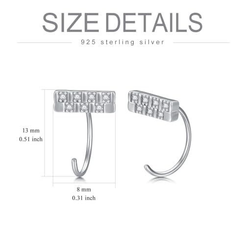 925 Sterling Silver Moissanite Huggie Half Hoop Earrings for Women - style: style 6