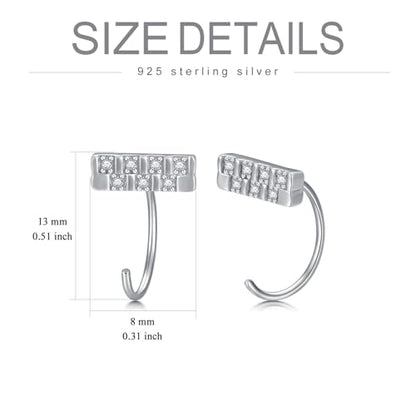 925 Sterling Silver Moissanite Huggie Half Hoop Earrings for Women - style: style 6