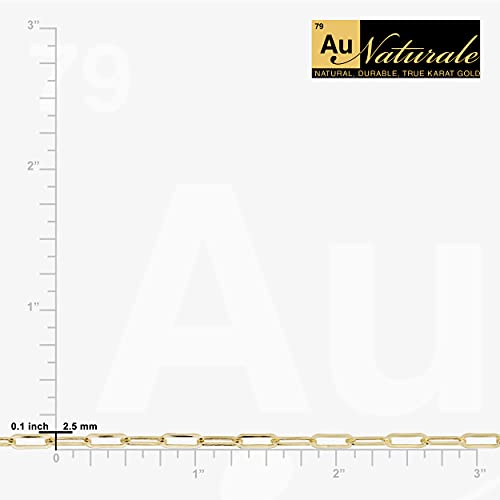 Au Naturale Womens Link Chain - 14k Gold Paperclip Necklace for Women - size: 16 inch, style: Yellow Gold