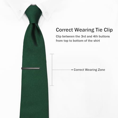 Tie Clip for Men, TAIGRAMA Tie Bar and Tie Pin Clip for Skinny Ties Gold Rose Gold Silver Black, Unique Mens Tie Clip Tie Clasp Suitable for Wedding Anniversary Business Professional and Best Gift - style: Style1-Black