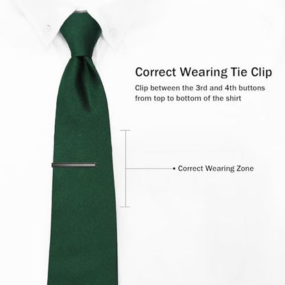 Tie Clip for Men, TAIGRAMA Tie Bar and Tie Pin Clip for Skinny Ties Gold Rose Gold Silver Black, Unique Mens Tie Clip Tie Clasp Suitable for Wedding Anniversary Business Professional and Best Gift - style: Style1-Black