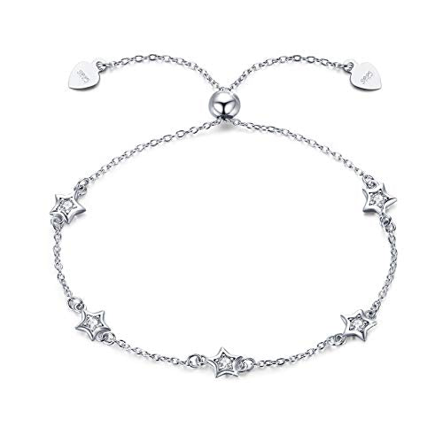 925 Sterling Silver Bohemia Hawaiian Beach Mermaid Floral Bracelet Birthday Graduation Gifts for Women with Gifts Box - style: 24-Star