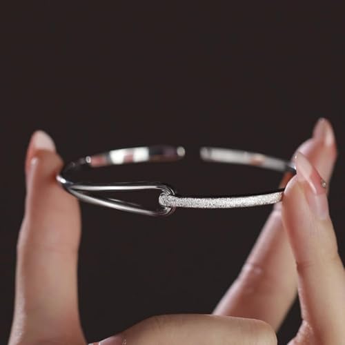 925 Sterling Silver Bangles For Women Handmade Silver Bangles Open Adjustable Bangle Bracelets For Women Silver Open Cuff Bracelets Stackable Wrap Bangles Festival Jewelry Gifts - color: Style 06