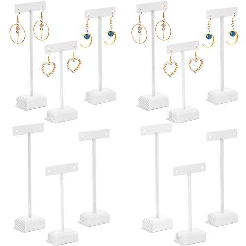 Marsui Earring Display Stands for Selling Set Wooden T Bar Jewelry Display Stand Holder for Necklaces Bracelet Showroom Trade - color: White