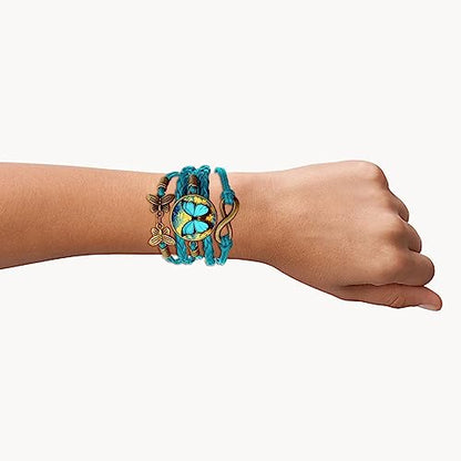 Boho Sunflower Gifts Sunflower Leather Bohemian Bracelet Birthday Gifts for Women Teens Granddaughter Wife Daughter Mom Friendship Bracelets for Her - color: Butterfly