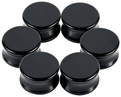 6G-30mm Solid Acrylic Black Gauges for Ear lightweight Tunnels Double Flared Saddle Ear Plugs Tunnels Earrings for Women Men - color: 30mm = 1 3/16 inch = 1.18 inch