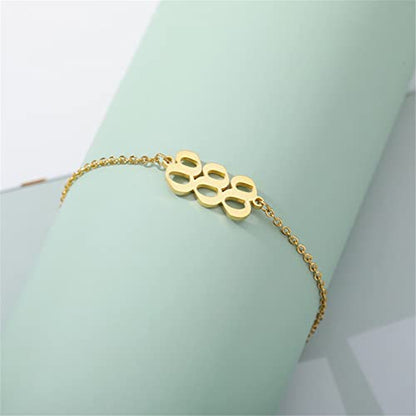 PAMTIER Angel Number Ankle Bracelet for Women Adjustable Chain | Stainless Steel, Dainty Simple Numerology Jewelry Gift - color: 5.5+2.8inch, Gold 888