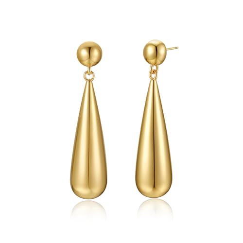 Green Crystal huggie gold hoop earrings for women Girls,14K Gold Plated with 925 Sterling Silver Post color Cubic Zirconia dainty cute Earrings| CZ Stud Earring - color: Large Teardrop Earrings