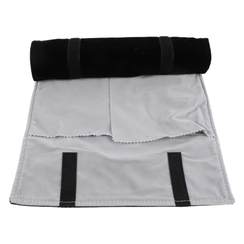 Vaguelly Velvet with Structure and Rollup Roll Multiple Compartments Independent Jewelry Organizer Portable Bag for Necklaces Earrings Travel for Business Trips and Weekend