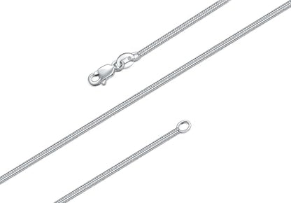 BORUO 925 Sterling Silver Snake Chain Necklace | Waterproof 14K Gold Plated Snake Chain | 1mm 1.5mm Solid Italian Nickel-Free Necklace Lobster Claw Clasp 14-30 Inch - color: Waterproof White Gold Plated Stainless Steel 1mm, size: 18 Inch