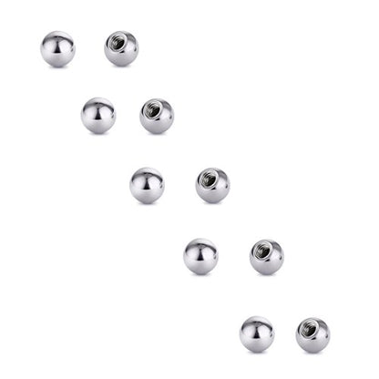Threaded 316L Steel Replacement Balls Piercing Parts for Body Jewelry 14G 16G Barbell - style: 10pcs 16G 2.5mm