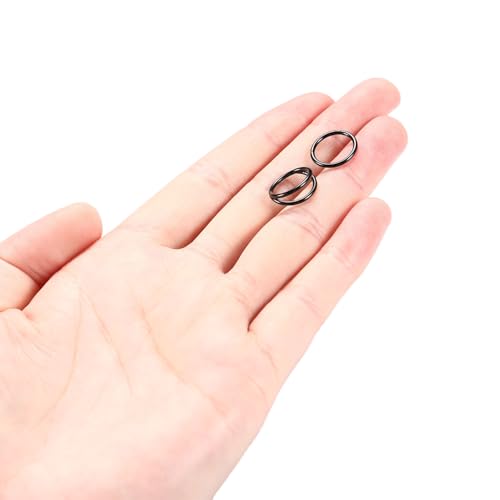 GAGABODY 2 Pcs Nose Rings 22G 20G 18G 16G 14G 12G 10G 8G Surgical Steel Piercing Rings for Nose Septum Cartilage Helix Tragus Conch Rook Daith Lobe from 5mm to 16mm Seamless Hoop Unisex Hinged Earrings - color: Black-Single&Double Hoop
