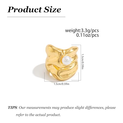 Chunky Gold Ear Cuff for Women Non-Piercing Cartilage Clip-On Earrings Trendy Jewelry Gift - color: A8:Chunky Ear Cuff