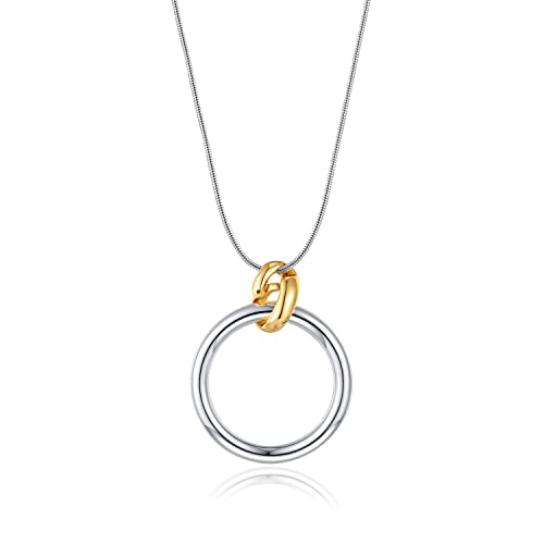 CLASSYZINT Long Silver Necklace For Women, Rope Chain Snake Chain With Pendant Necklace | Sweater Necklace | Teacher Gifts | Silver Pendants Necklace - color: Silver