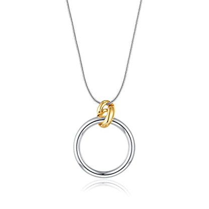 CLASSYZINT Long Silver Necklace For Women, Rope Chain Snake Chain With Pendant Necklace | Sweater Necklace | Teacher Gifts | Silver Pendants Necklace - color: Silver