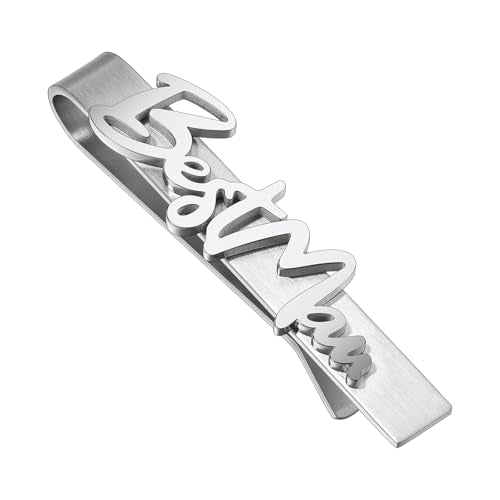 HAWSON Father of the Bride and Groom Tie Clip Best Man Skinny Stainless Steel Marriage Tie Bar Wedding Gift for Man - style: 2''-BESTMEN