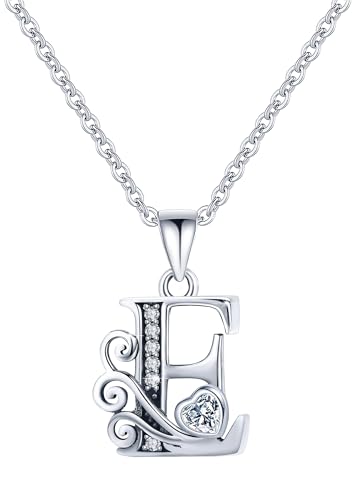 S925 Sterling Silver Initial Letter Necklaces for Women Dainty Letter Chain Necklace for Women Personalized Jewelry Gifts - style: E