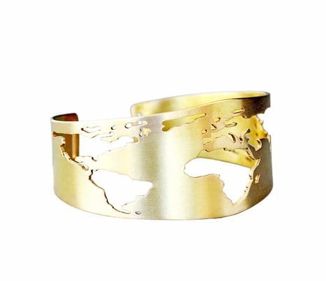 World Map Bracelet, Travel Bracelet, Cuff Bracelet, Globe Bracelet, Traveler Gift