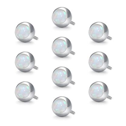 VCMART 14G 5mm 8mm Replacement Balls Externally Threaded Piercing Balls for Tongue Nipple Navel Belly Button Rings Industrial Barbell Piercing Surgical Steel Body Piercing Jewelry Parts - color: 10pcs 5mm ball -6(C)