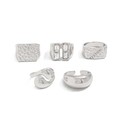 Chunky Rings for Women Gold Stackable Knuckle Ring Set Adjustable Statement Ring Set Vintage Dainty Open Midi Rings Jewelry Pack for Women Silver4