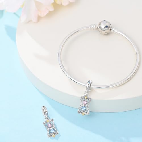 925 Sterling Silver Charms for Bracelets Necklaces Dangle Pendant With 5A Cubic Zirconias Bead Charm for Women DIY Jewelry - style: Hourglass Bead Pendant