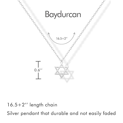 Baydurcan Dainty Silver Necklace for Women Ankh Horse Celtic Necklace Gifts | Dainty charm gifts for friends sister mother, birthday, christmas, graduation gifts. Ready to give with card & envelope. - style: Star of David