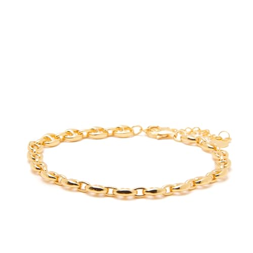 Timeless 18K Gold Vermeil Bracelet for Women, Hypoallergenic Nickel-Free Charm, Durable Everyday Jewelry Gift Tarnish-Resistant - style: Charlie Gold Link Bracelet