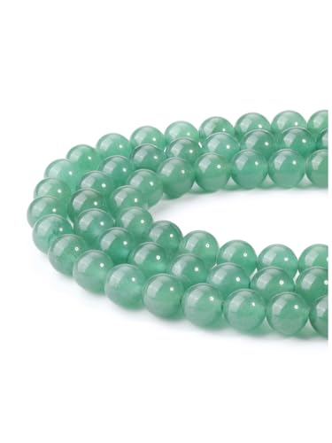 Jovivi 8mm Natural Green Aventurine Gemstone Beads for Jewelry Making,96pcs | Energy Healing Crystals Polished Round Smooth Stone Beads,Genuine Real Stone Beads for Bracelet Necklace - color: Green Aventurine