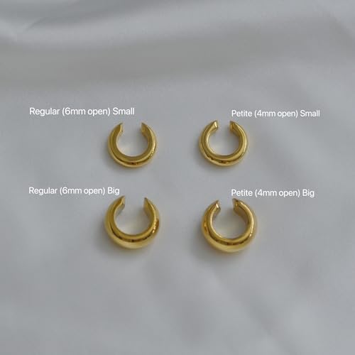 18K Gold Plated Everyday Ear Cuff, Gold Hoops, Women Jewelry, Minimalism - size: Large