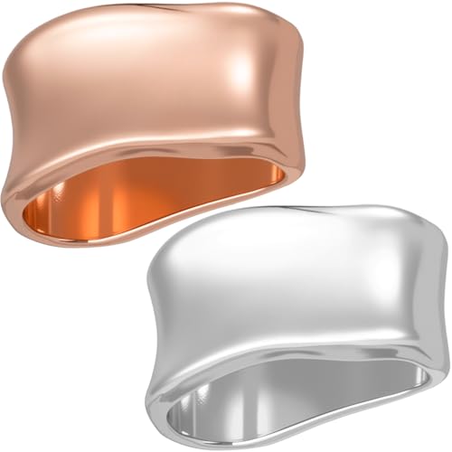 2pcs Silk Scarf Ring, Metal Silk Scarves Shawl Clip, Minimalist Geometric Scarf Slide Buckle Brooches Clothing Accessories for Women- Rose Gold & Silver - color: Rose Gold & Silver-2pcs