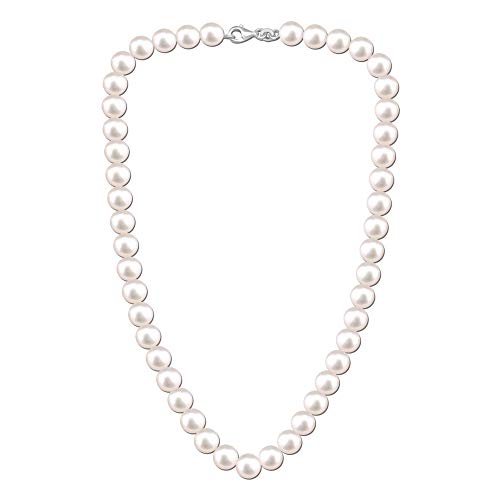 LeCalla 925 Sterling Silver Pearl Necklace Jewelry | Strand Wedding Prom Bridal Pearls Jewelry | Trendy Hypoallergenic Simulated Pearl Pendant Necklace for Women - color: Choker Pearl Necklace