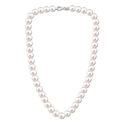 LeCalla 925 Sterling Silver Pearl Necklace Jewelry | Strand Wedding Prom Bridal Pearls Jewelry | Trendy Hypoallergenic Simulated Pearl Pendant Necklace for Women - color: Choker Pearl Necklace