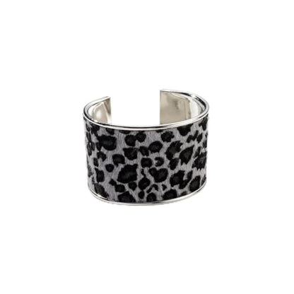COLORFUL BLING Metal Punk Leopard Print Bangle Bracelet for Women Wide Chunky Gold Stackable Wrapped Open Cuff Bracelets Wristband Statement Jewelry - style: style 4