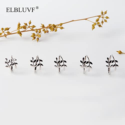925 Sterling Silver White Gold Plated Leaves Leaf Laurel Wrap Adjustable Branch Ring Women Jewelry Size 4 5 6 7 8