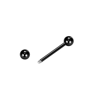 VCMART 12mm-18mm 14G Tongue Rings Nipple Straight Barbells Surgical Steel Body Piercing Jewelry - style: Style D -6pcs, black