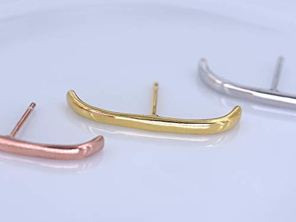 18K Gold Plated Sterling Silver Suspension Hoop Earring Ear Suspender Minimalist Ear Cuff Rose Gold Wrap Hoop Silver Huggie Earring - color: 18K Rose Gold Plated