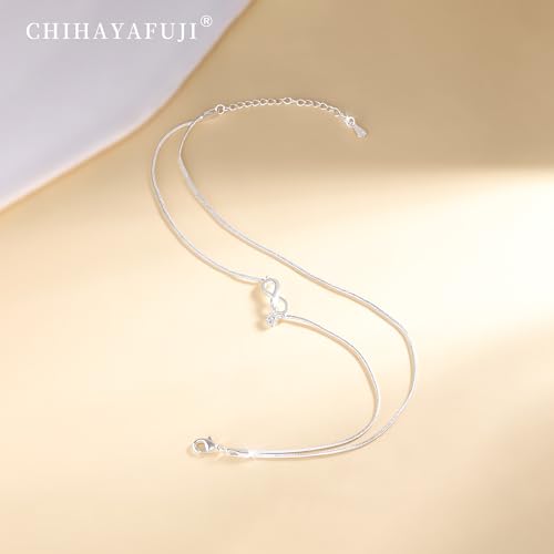Sterling Silver Ankle Bracelets for Women Gold Waterproof Non Tarnish Beaded Chain Layered Stacking Dainty Butterfly Plus Size Large Anklet Summer Beach Vacation Jewelry Gift - color: silver2