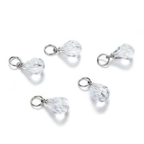 1 Set Adabele Dangle Birthstone Charm Pendant Drops 10mm Austrian Teardrop Crystal Beads Silver Plated Open Jump Rings (12pcs) - size: Teardrop charms with jump rings (1 Set/12pcs)