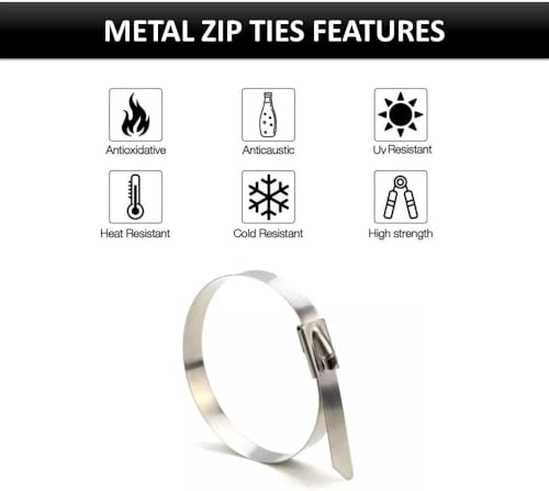 Kable Kontrol Stainless Steel Metal Zip Ties 15 Inch 2500 Pcs, 350 Lbs Test | Heavy Duty Steel Bulk Cable Ties, Self-locking, Multi-Purpose, Outdoor and Indoor Use, High Temperature, Corrosion Resistant - size: 15" - 350 Lbs - 2500 Pcs