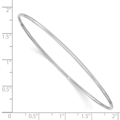 14k Gold 1.5mm High Polished Slip-on Bangle Bracelet, 8 Inches - color: White