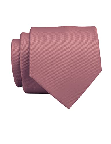 GUSLESON 3.15"（8cm） Solid Color Necktie and Pocket Square Cufflinks Sets For Men + Gift Box - color: Dusty Rose