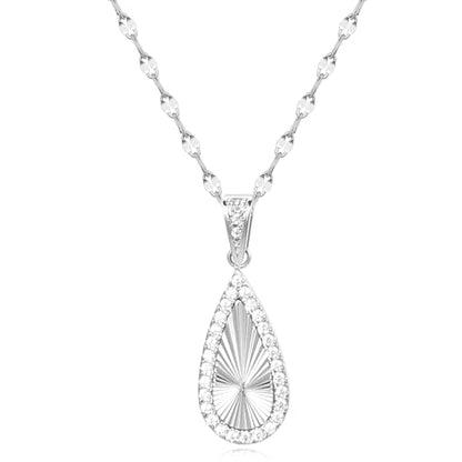 16 Inch Women's Pendant Necklace Chains - 5 Different Pendant Designs, Dainty Adjustable Chains(Gold/Silver) - color: silver1