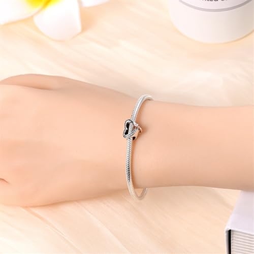 Charm for Bracelets and Necklaces, Heart Animals 925 Sterling Silver Bead Celestial Sun Moon Star Charms Jewelry Gift for Women Girls - color: Heart and Ring Charms